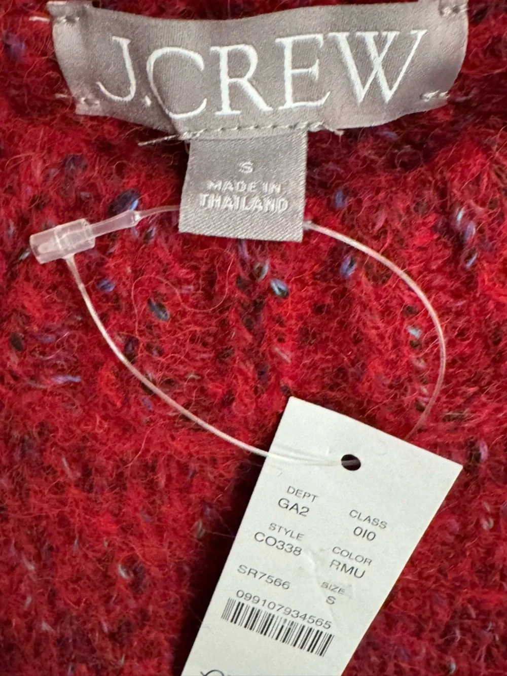 New! J.Crew Relaxed crewneck pullover Red Multi